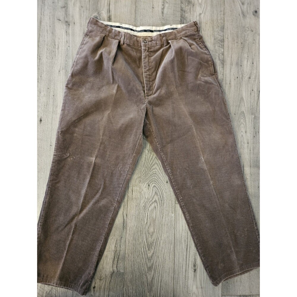 Vintage 90s POLO RALPH LAUREN Wide Leg PANTS 38x30 Brown CORDUROY Skater Baggy